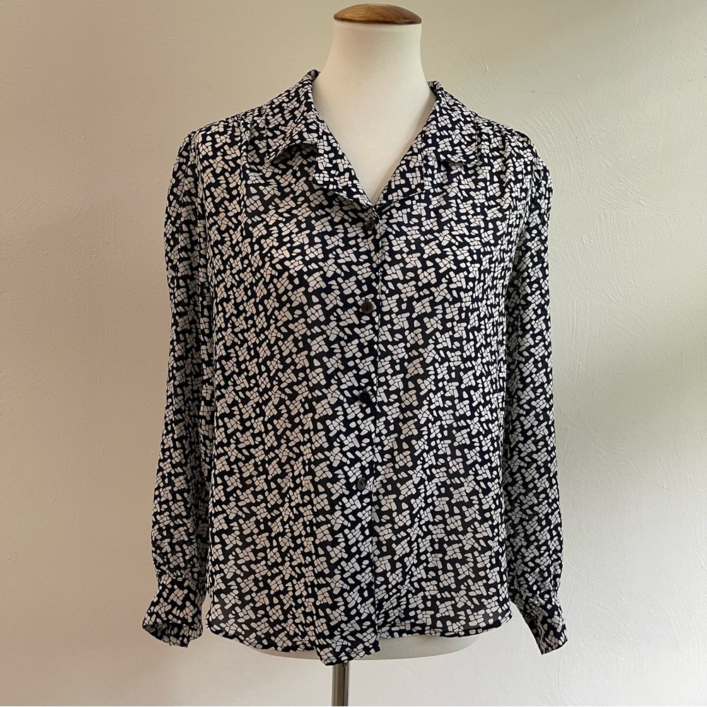 Vintage Button Up Long Sleeve Blouse